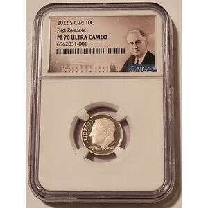 2022 S Clad Roosevelt Dime Proof PF70 UC NGC Portrait Label
